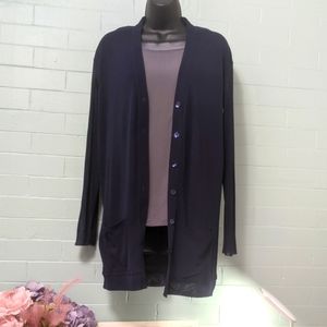 Designer Jean Paul Gaultier high end navy cardigan M. Classic elegant style.